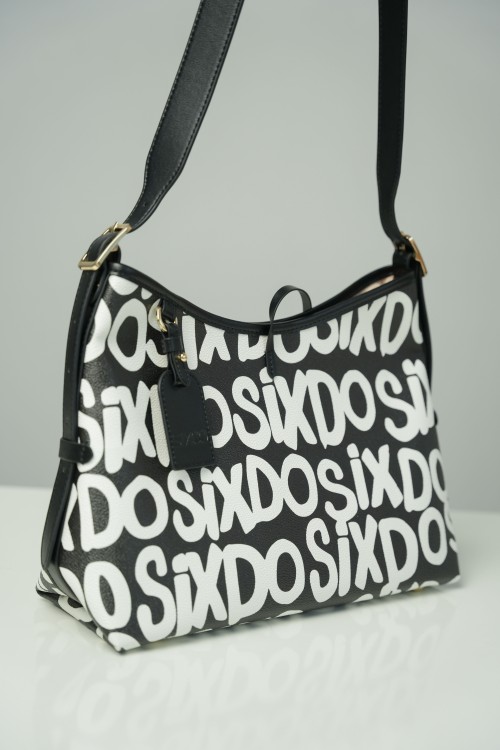 Sixdo Black & White 2In1 Shoulder Bag